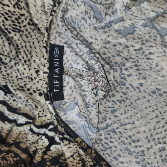 Snake Print Bodycon Dress – Brown & Tan Animal Print – Sexy Ruched Mini Dress - Picture 4 of 8